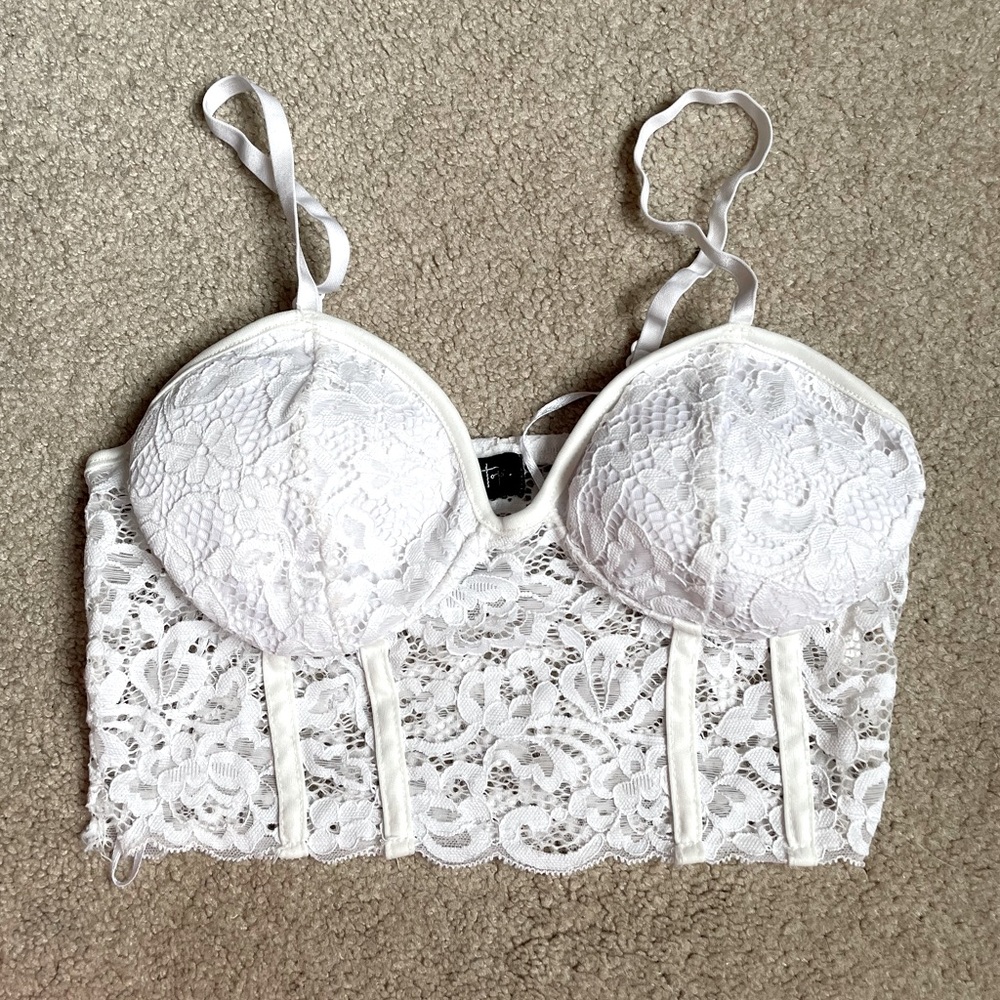 Pretty Tiny Tops White Lace Bralette